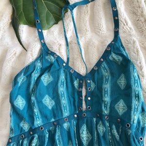 Cross Back Aztec Mini Dress